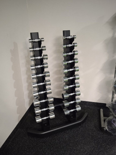 Набор хромированных гантелей AEROFIT AFCD 1-10 кг на стойке AFDR110