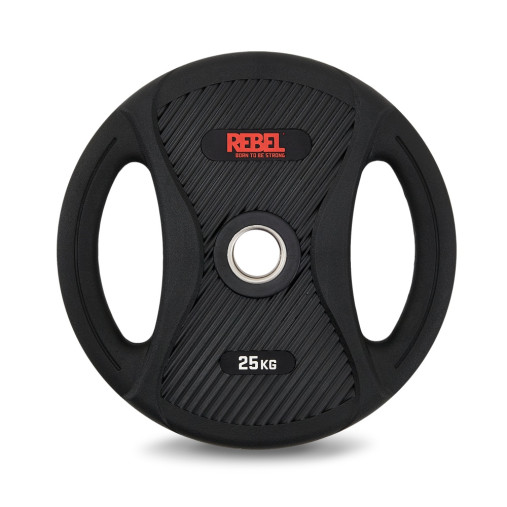 Диск олимпийский обрезиненный с двумя хватами 25 кг REBEL