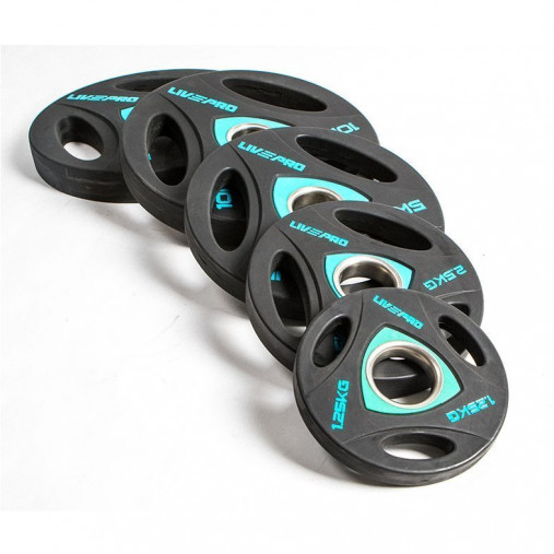 Олимпийский диск в уретане LIVEPRO Urethane Training 15 кг, черный/синий