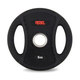 Диск олимпийский обрезиненный с двумя хватами 5 кг REBEL