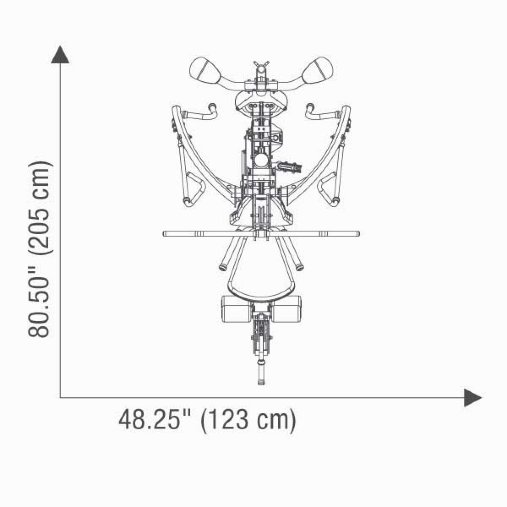 Схема Мультистанции Hoist V4 с габаритами ширины и длины тренажера Схема Мультистанции Hoist V4 с габаритами ширины и длины тренажера