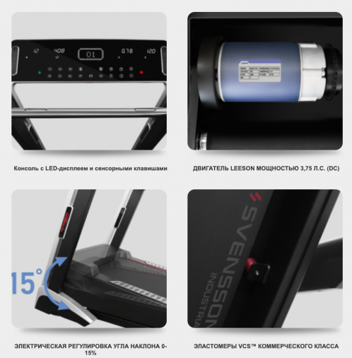 Полупрофессиональная беговая дорожка Svensson Industrial BASE T55 (LED) складная