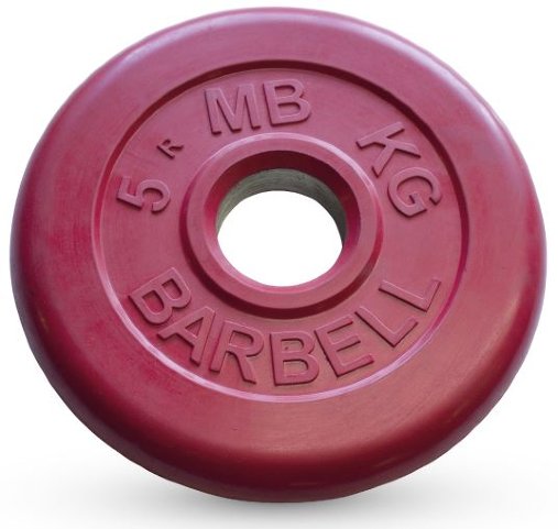 Блин "Стандарт" обрезиненный красный MB 5 кг ф50 мм