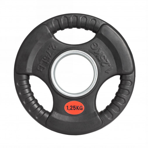 Набор олимпийских дисков 51 мм. обрезиненных (пары) от 1,25-25 кг с 3-мя хватами VictoryFit