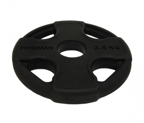 Олимпийский обрезиненный диск FOREMAN PRR 2,5 кг, черный