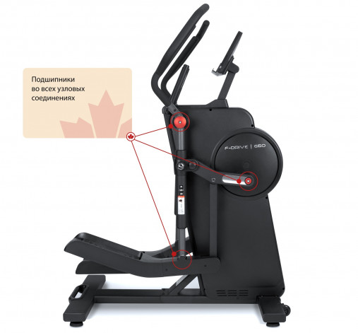 Эллиптический тренажер Bionique F-Drive G60 (10.1" TFT дисплей), профессиональный с русификацией и сменным шагом 42-46-51 см
