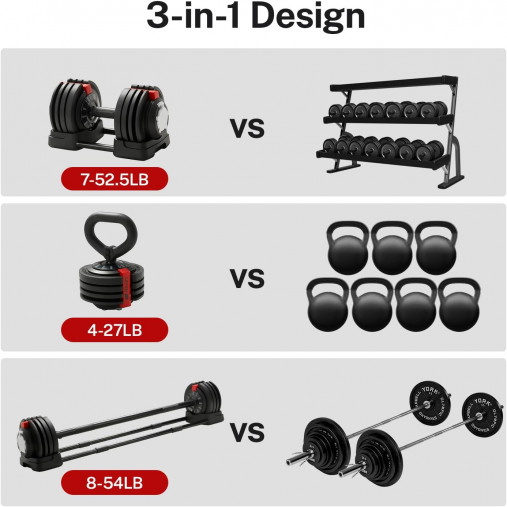 Набор регулируемый HYFIT 18 кг, штанга (2-19 кг) / гантель (1,5-18 кг) / гиря (1-10 кг)