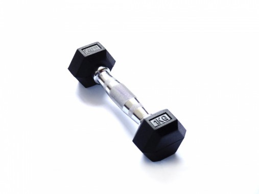 Гантель 1 кг гексагональная ZSO обрезиненная