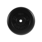 Блин "Стандарт" обрезиненный черный MB 20 кг ф26 мм Блин "Стандарт" обрезиненный черный MB 20 кг ф26 мм