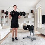 Пара регулируемых гантелей Liveup LS2315 по 40 кг на подставке