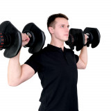 Пара регулируемых гантелей Liveup LS2315 по 40 кг на подставке