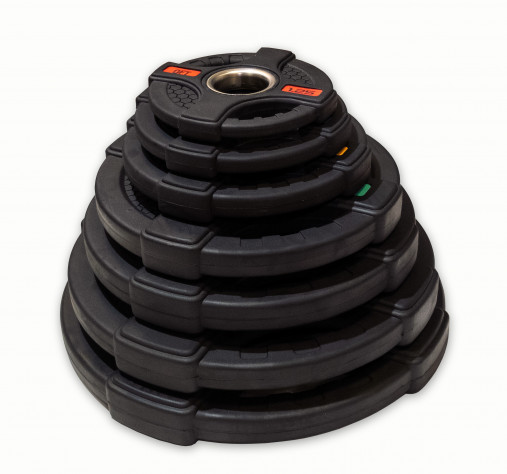 Диск олимпийский обрезиненный черный с двумя хватами 10 кг Original Fit.Tools ф50 мм