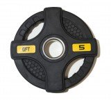 Диск олимпийский обрезиненный черный с двумя хватами 5 кг Original Fit.Tools ф50 мм