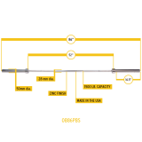 Гриф олимпийский (серебро) 218 см, Ф50 Body-Solid OB86PBS