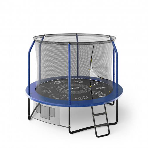 Батут UNIX line SUPREME GAME 8 ft (2.44 м) с внутренней защитной сетью (синий)