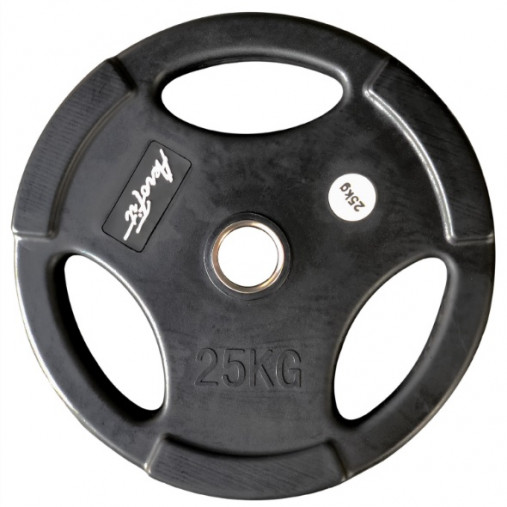 Олимпийский обрезиненный диск AeroFit AFPLB 25 кг, черный матовый
