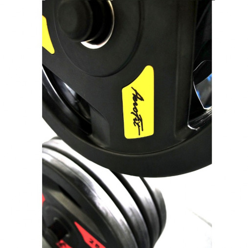 Олимпийский обрезиненный диск AeroFit 2.5 кг, черно-синий, с 3-мя хватами. Посадочное кольцо из нержавеющей стали, Ø 51,5 мм Олимпийский обрезиненный диск AeroFit 2.5 кг, черно-синий, с 3-мя хватами. Посадочное кольцо из нержавеющей стали, Ø 51,5 мм