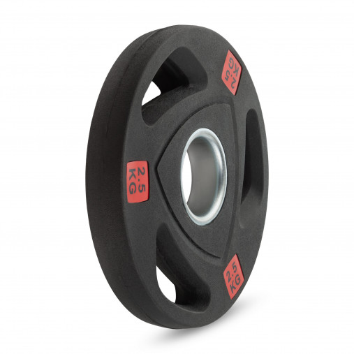 Диск 51 мм. полиуретановый с 3-мя хватами 2,5 кг VictoryFit олимпийский Диск 51 мм. полиуретановый с 3-мя хватами 2,5 кг VictoryFit олимпийский