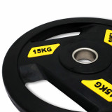 Диск обрезиненный c хватом UNIX Fit PRO 15 кг, 51 мм, олимпийский, желтый