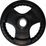 Диск обрезиненный черный, тройной хват, D 51 мм, 10 кг