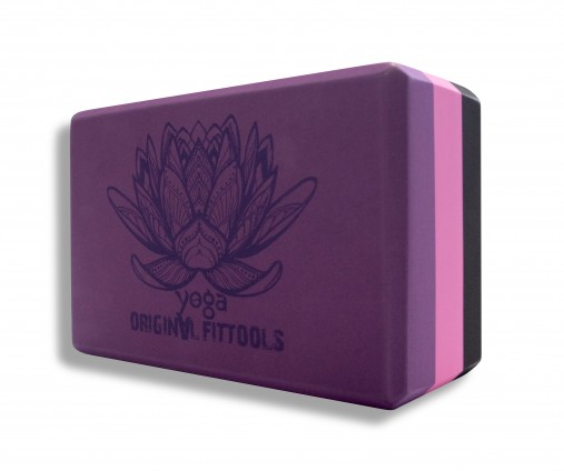 Блок для йоги трехцветный премиум в коробке Original Fit.Tools FT-3DBLOCK