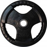 Диск обрезиненный черный, тройной хват, D 51 мм, 20 кг