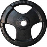 Диск обрезиненный черный, тройной хват, D 51 мм, 25 кг