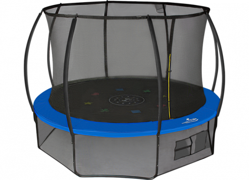 Батут Hasttings Air Game 12FT (3,66 м) с внутренней сеткой и двухсторонним защитным матом (зеленый/синий)