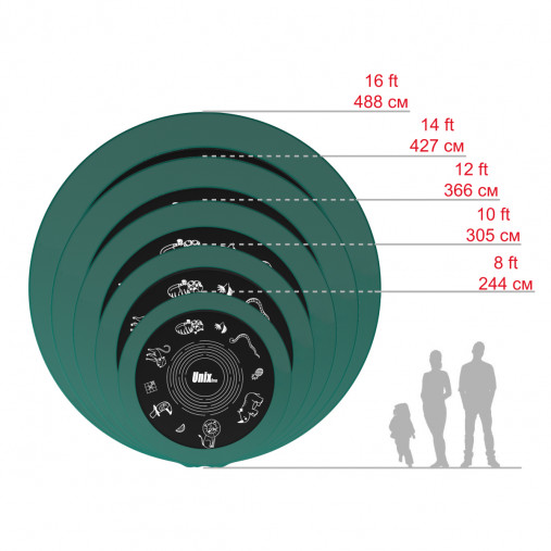 Батут пружинный с защитной сеткой UNIX line SUPREME GAME 16ft (синий) + баскетбольный набор