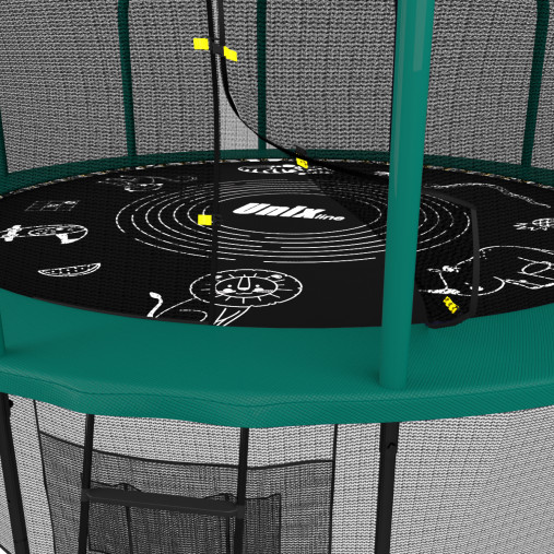 Батут пружинный с защитной сеткой UNIX line SUPREME GAME 16ft (синий) + баскетбольный набор