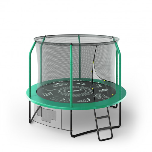 Батут каркасный UNIX line 8 ft (2.44 м) SUPREME GAME (green) с внутренней защитной сетью, зеленый Батут каркасный UNIX line 8 ft (2.44 м) SUPREME GAME (green) с внутренней защитной сетью, зеленый