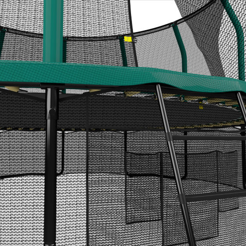 Батут каркасный UNIX line 12 ft (3.66 м) SUPREME GAME (green) с внутренней защитной сетью, зеленый