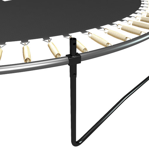 Батут каркасный UNIX line 14 ft (4.27 м) SUPREME GAME (синий) с внутренней защитной сетью и лесницей