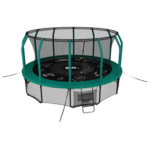 Батут с внутренней сеткой и лестницей UNIX line 16 ft (4.88 м) SUPREME GAME (зеленый) + нижняя сеть Батут с внутренней сеткой и лестницей UNIX line 16 ft (4.88 м) SUPREME GAME (зеленый) + нижняя сеть