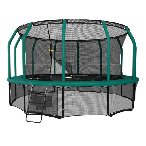 Батут с внутренней сеткой и лестницей UNIX line 16 ft (4.88 м) SUPREME GAME (зеленый) + нижняя сеть Батут с внутренней сеткой и лестницей UNIX line 16 ft (4.88 м) SUPREME GAME (зеленый) + нижняя сеть