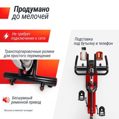 Велотренажер Спин-байк UNIX Fit SB-500 Black с магнитной нагрукой