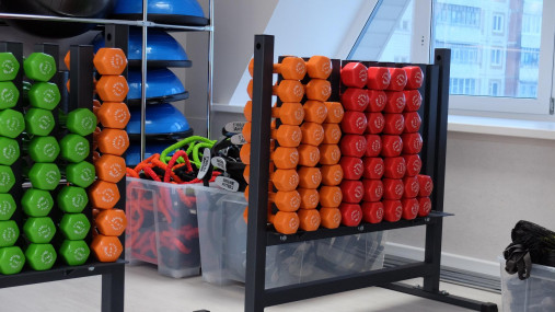 Гантель в виниловой оболочке, шестигранник PROFI-FIT 2 кг, оранжевая