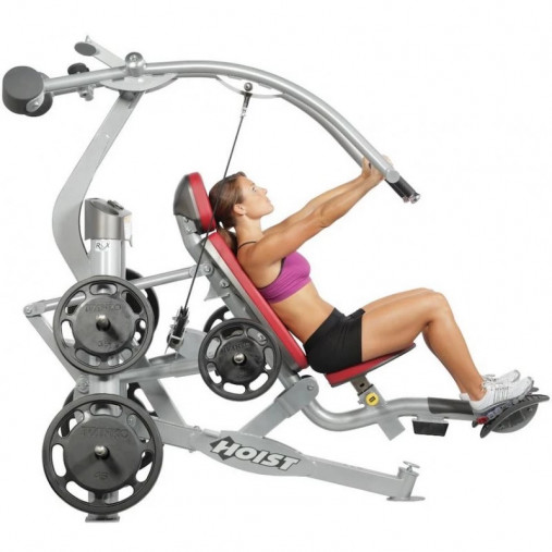 Жим от груди вверх Hoist RPL-5303 тренажер на свободных весах (серебряный/темно-вишневый)