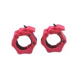 Замок олимпийский со стопорным фиксатором (пара) Aerofit AFPC02 (красный)