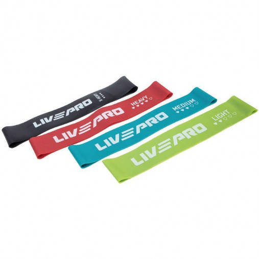 Набор ленточных амортизаторов LIVEPRO Mini Band набор, 4 амортизатора с разным сопротивлением Набор ленточных амортизаторов LIVEPRO Mini Band набор, 4 амортизатора с разным сопротивлением