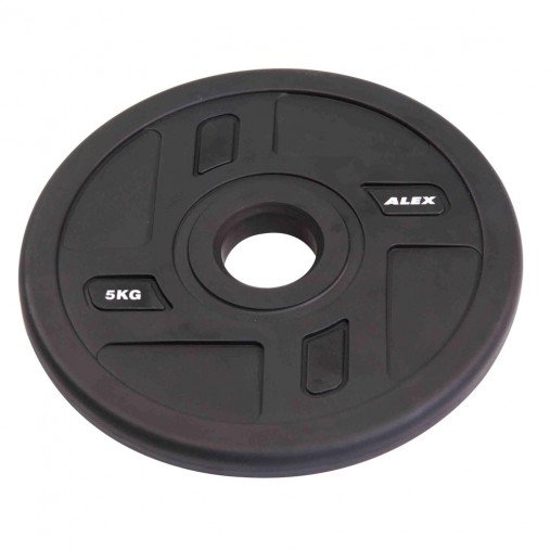 Диск олимпийский Aerofit P-TPU 5кг полиуретановый черный, серия ALEX