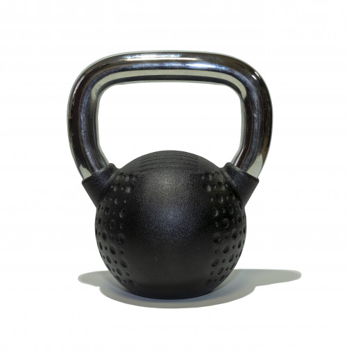 Гиря 12 кг с хромированной ручкой полиуретановая (CPU)